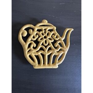 Cast Iron Yellow Decorative Teapot Trivet For Vintage-Style Kitchen Flower